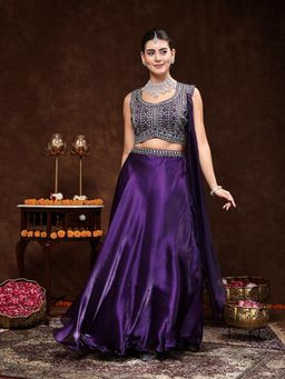 Purple Jimmy Choo Lehenga and Blouse