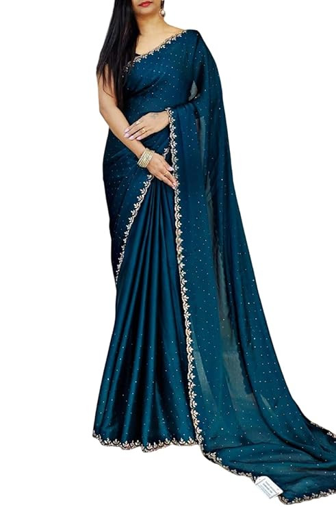 Desai Women's Elegant Designer Sarees - Premium Georgette Fabric with Embellished Border, Lightweight and Stylish Ethnic Wear - Perfect for Parties, Weddings, and Festive Occasions