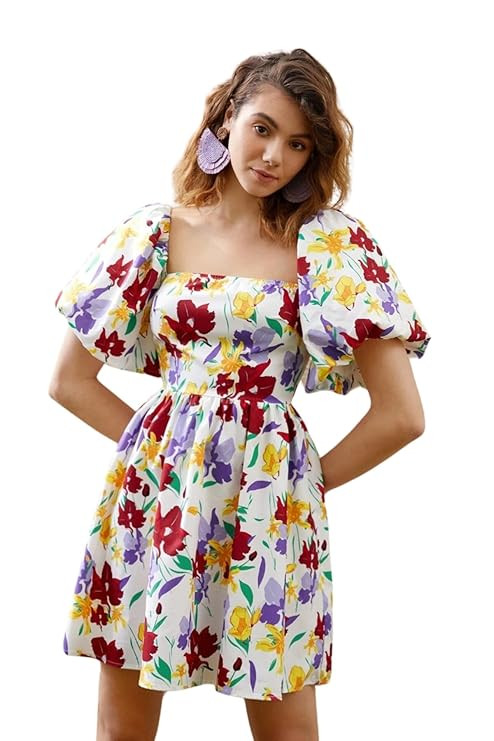 DHRUVI TRENDZ Women's Dress | One Piece Dress for Women | Standard Length Dresses for Women | Trendi Dress for Women | Dress